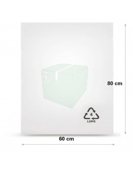 Flat poly bags LDPE, 60x80cm, 50my - 300x