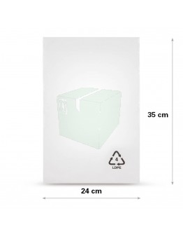 Flat poly bags LDPE, 24x35cm, 50my - 1000x