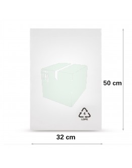 Flat poly bags LDPE, 32x50cm, 50my - 1000x
