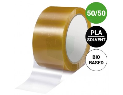 Verpakkingstape BioFix cellulose PLA-solvent 40my 50mm x 50mtr PP acryl verpakkingstape