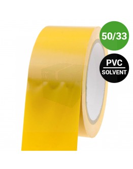 Bouwtape PVC geel 50mm/33m, 150my