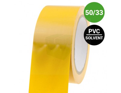 Bouwtape PVC geel 50mm/33m, 150my Tape - Plakband