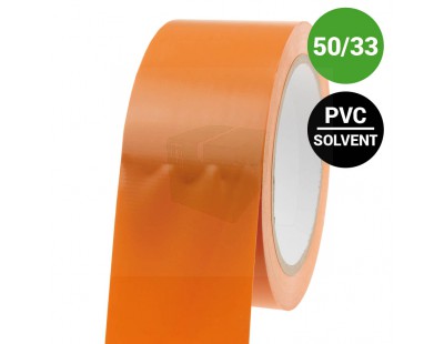Bouwtape PVC oranje 50mm/33m, 150my Tape - Plakband